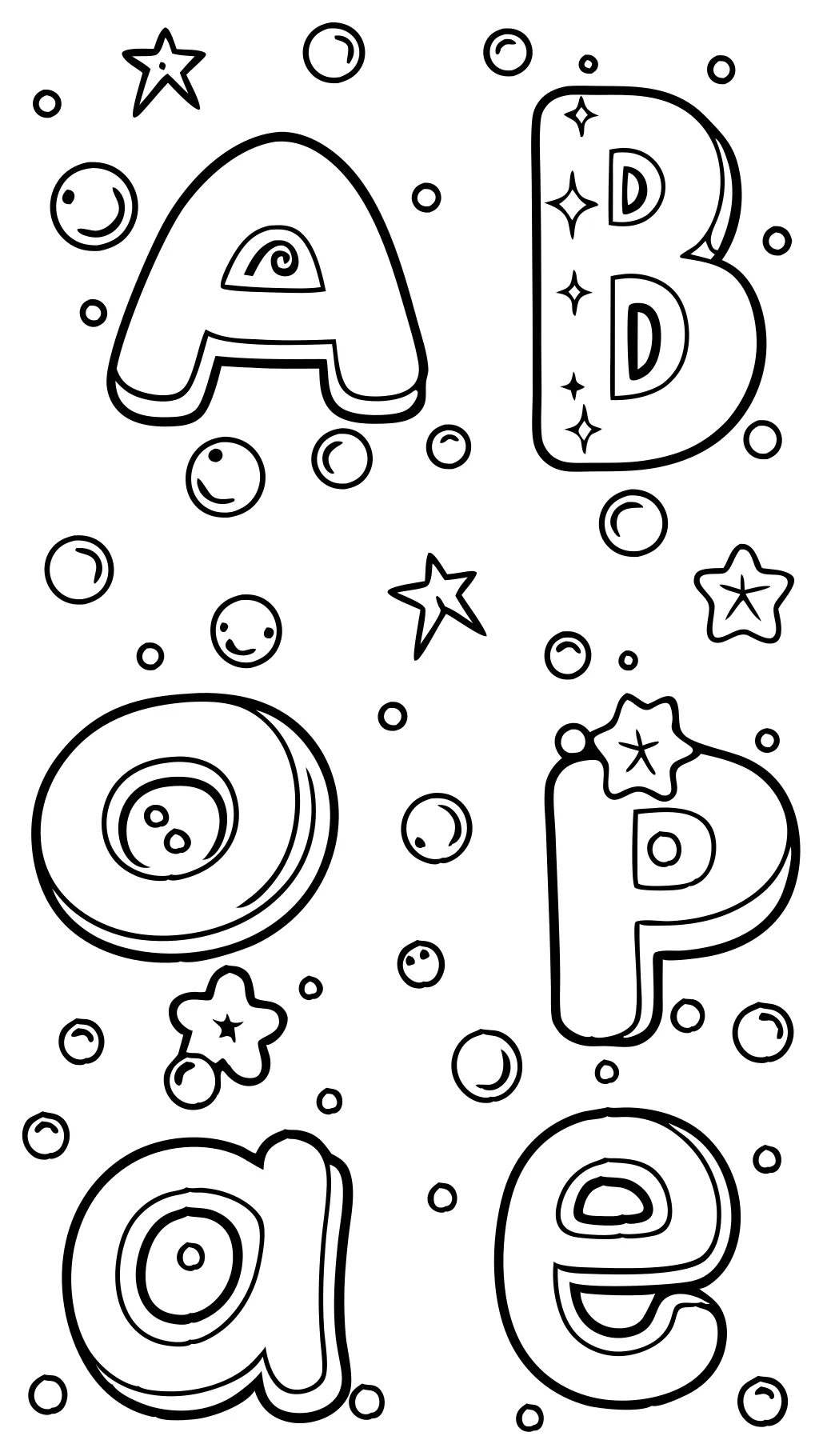 coloring pages bubble letters